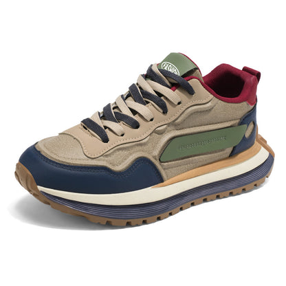 Novos sapatos desportivos casuais respiráveis para primavera 2025 para homem, ténis brancos de sola macia antiderrapantes, sapatos de pai na moda