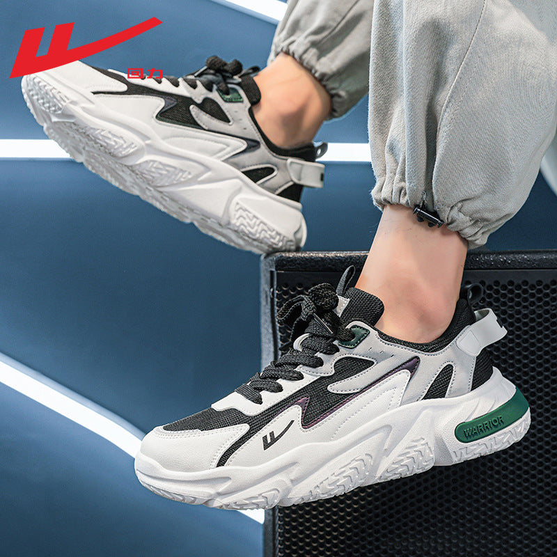 Warrior Korean Sapatos Masculinos Modernos e Fixes, Sapatos Casuais Casuais Retro com Sola Macia, Sapatos Desportivos de Rede com Atacadores, Sapatos de Pai para o Trajeto Diário