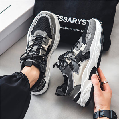 Sapatos masculinos populares famosos na internet, sapatos desportivos Spring A-Gump, sapatos de pai estilo Hong Kong para jovens masculinos, INS modernos e versáteis antiderrapantes