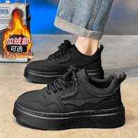 Ténis pretos quentes e forrados a polar de inverno, sapatos desportivos casuais, trabalho de cozinha masculino, sapatos de proteção de trabalho