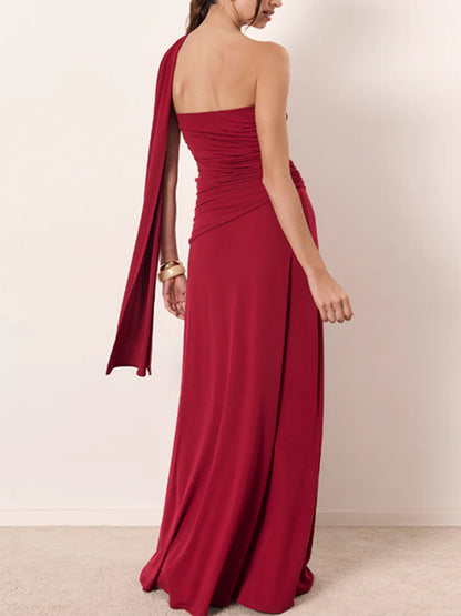 Vestido longo longo sem alças, sem alças de ombros descobertos, de cor aberta e americano, de nova e transfronteiriça, com fitas de retalhos