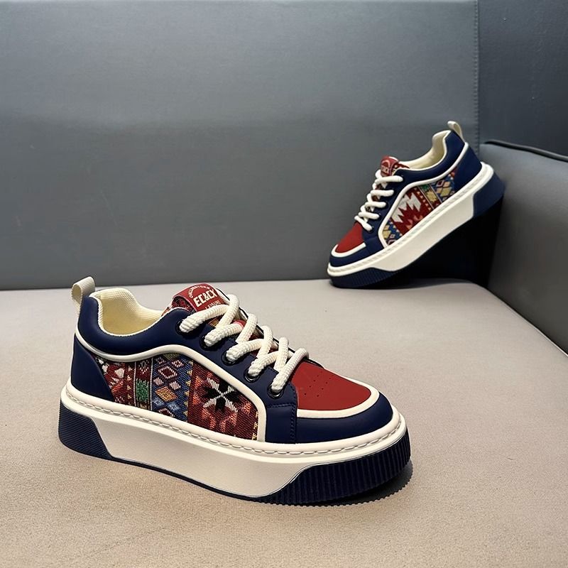 Sapatos de Homem 2025 Primavera Novos Sapatos Casuais Casuais da Moda Calçados de Madeira Masculinos Respiráveis, Com Sola Grossa, Confortáveis, Desporto Modernos Versáteis Modernos