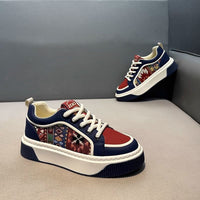 Sapatos de Homem 2025 Primavera Novos Sapatos Casuais Casuais da Moda Calçados de Madeira Masculinos Respiráveis, Com Sola Grossa, Confortáveis, Desporto Modernos Versáteis Modernos
