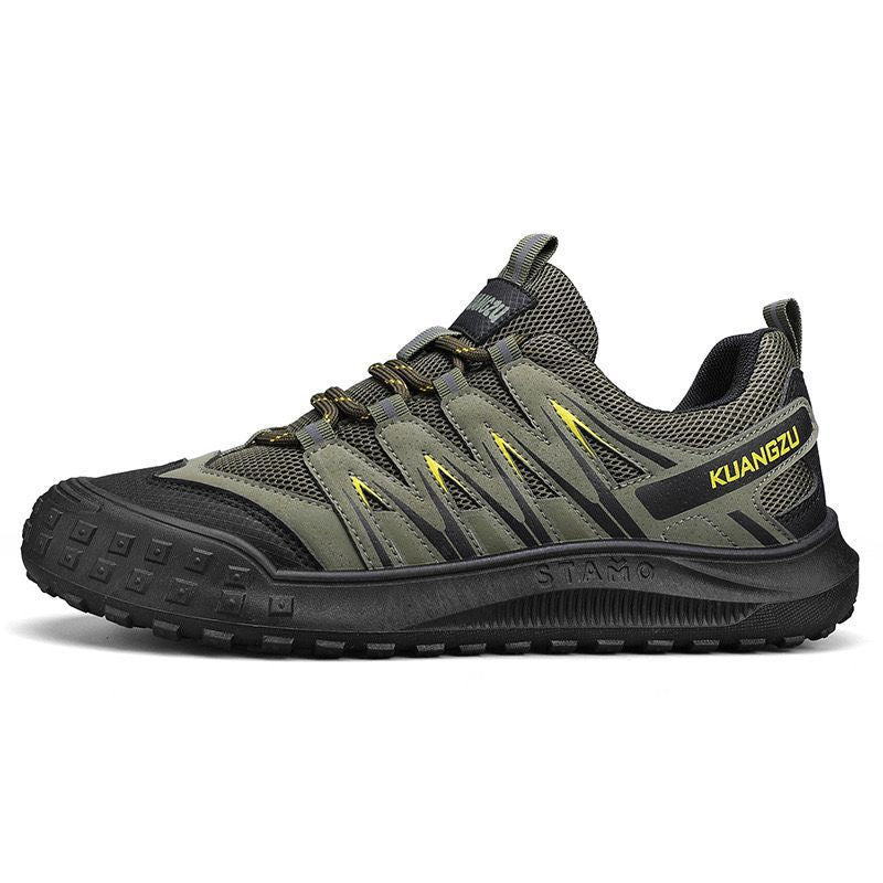 Sapatos masculinos de verão, novos sapatos de proteção de trabalho fechados e respiráveis, sapatos de trabalho desportivos casuais na moda, versáteis, antiderrapantes e resistentes ao desgaste masculino