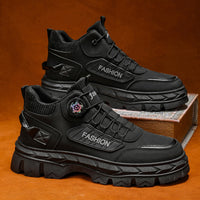 Sapatos Masculinos de Outono 2025: Novas Botas Martin de cano alto, sapatos de trabalho vintage de sola grossa ao estilo britânico, botas casuais até ao tornozelo