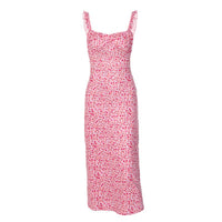 Novo vestido feminino feminino de verão 2026, estilo boémio e sexy de férias, pequeno vestido floral com alças finas penduradas para mulheres