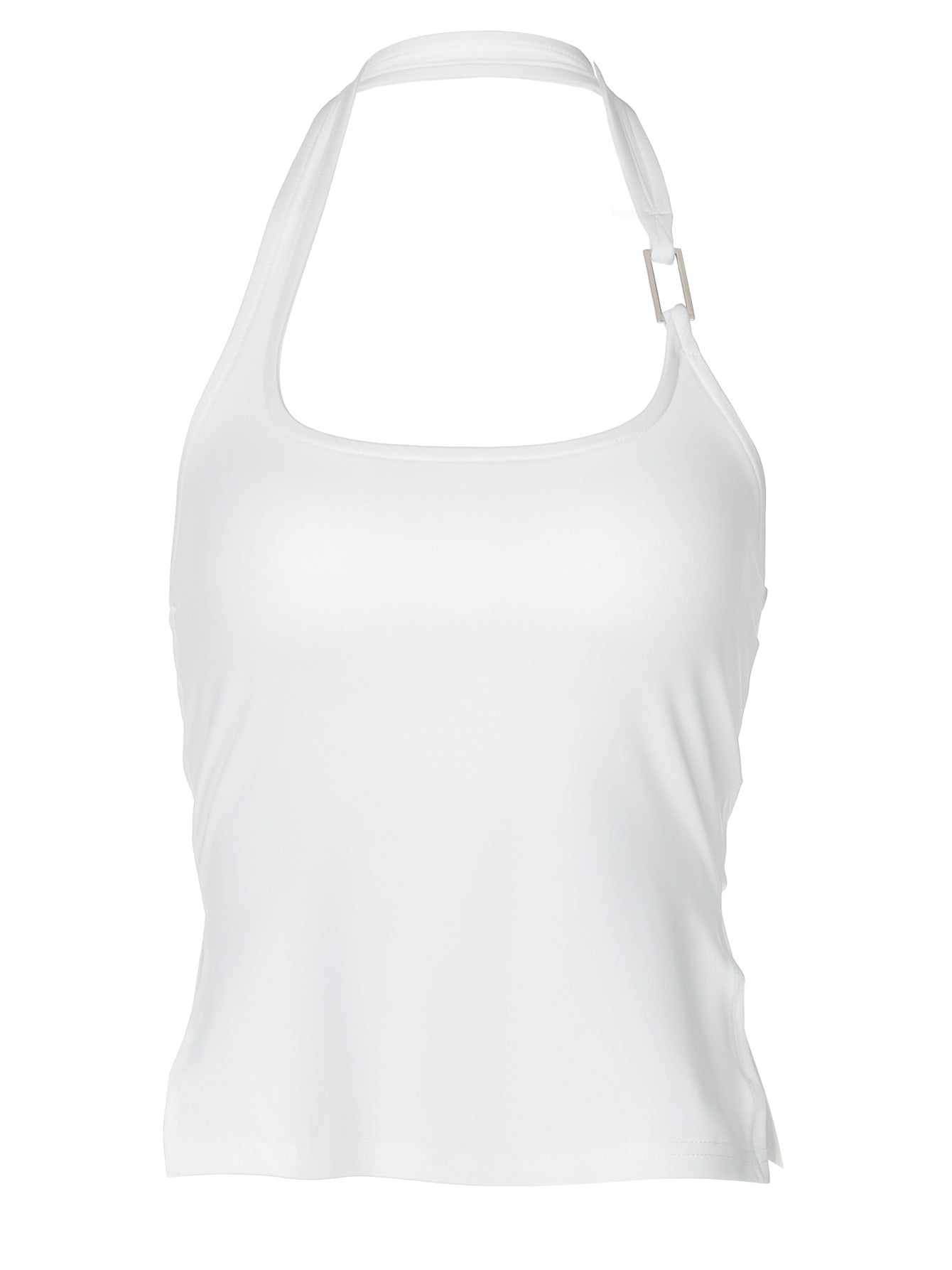 Camisola feminina feminina com abertura lateral ultra-curta ultra-curta estilo street style rapariga atravessada da fronteira atraente.