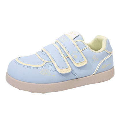 Sapatos de treino Warrior Velcro Virgo para mulheres, sapatos casuais casuais planos e fofos, sapatos preguiçosos estilo bloco de cor feminino
