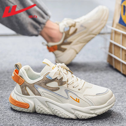 Warrior Korean Sapatos Masculinos Modernos e Fixes, Sapatos Casuais Casuais Retro com Sola Macia, Sapatos Desportivos de Rede com Atacadores, Sapatos de Pai para o Trajeto Diário