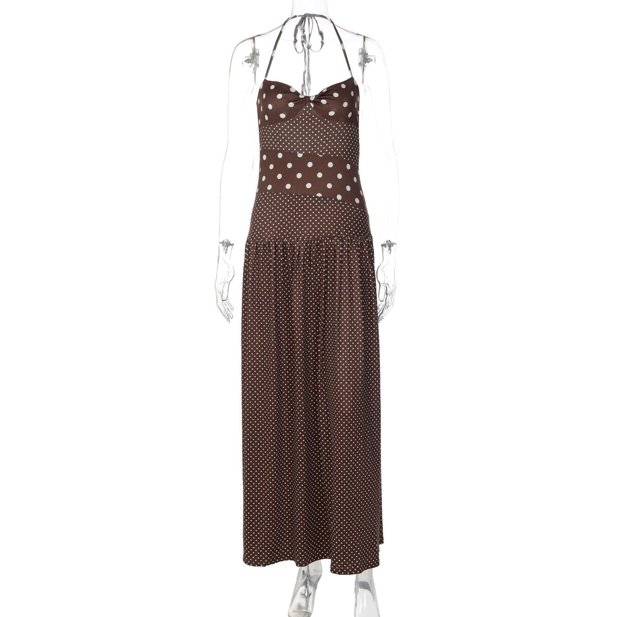 Verão 2026 Amazon Novo Vestido Feminino Sexy de Bolinhas Vintage Plissado Elegante Com Peças em Grosso