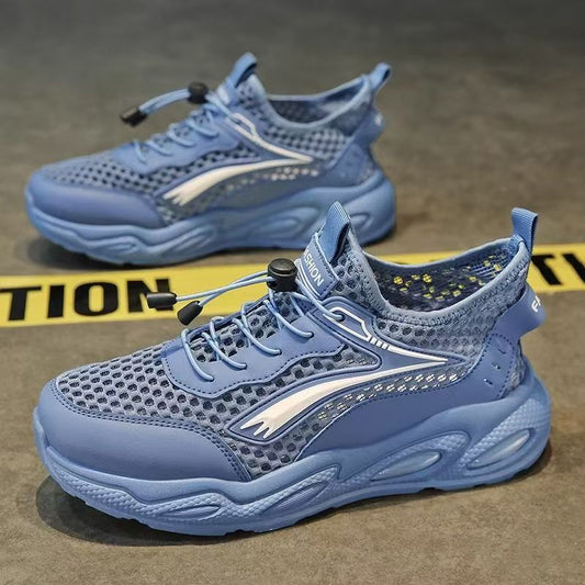 Sapatos masculinos de rede, novo estilo respirável de verão, sapatos de malha fina de verão, sapatos desportivos masculinos, sapatos casuais casuais de rede grande