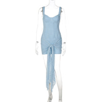 Vestido de Moda Transfronteiriço em renda Sexy com decote em V, cintura apertada na cintura, vestido com alças retalhadas e contornos de anca