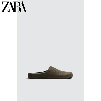 ZARA 2026 Primavera/Verão Novo Sapato Masculino de Couro com Bico Redondo, Bloco de Cores e Plataforma Fechada 2764720 500