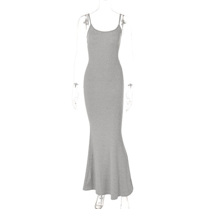 Novo vestido feminino feminino 2026 Kardashian de verão 2026 desfila um vestido slim slim sem mangas e sem mangas