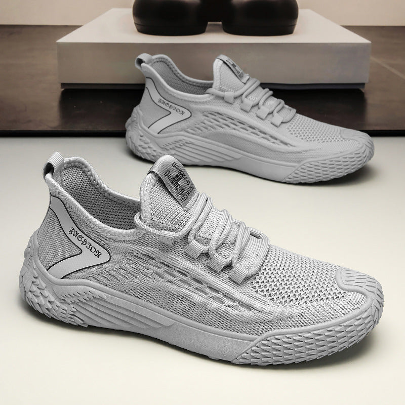 Sapatilhas de Homem 2024 Novas Sapatilhas de Verão Respiráveis, Finas, Casuais Casuais Resistentes a Odores, Corrida Desportiva Sola Suave, Flyknit Mesh Leve, Sapatilhas da Moda