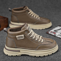 Martin Boots, Novos Sapatos Altos para Primavera, Sapatos Casuais Casuais de Trabalho em Pele Antiderrapantes Modernos e Versáteis, Botas até ao Tornozelo