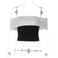 Um sutiã curto sem alças, sem alças, ao estilo europeu e americano, ao estilo transfronteiriço e americano, de estilo street-block, com camadas e sutiã sem alças, versáteis para mulheres