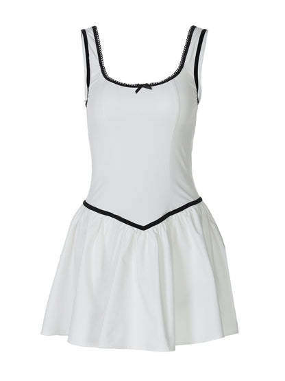Vestido de camisola princesa curta e curta com decote em U e com forro de retalhos transfronteiriços da Amazon Cross-fronteiriço