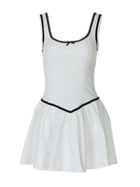 Vestido de camisola princesa curta e curta com decote em U e com forro de retalhos transfronteiriços da Amazon Cross-fronteiriço