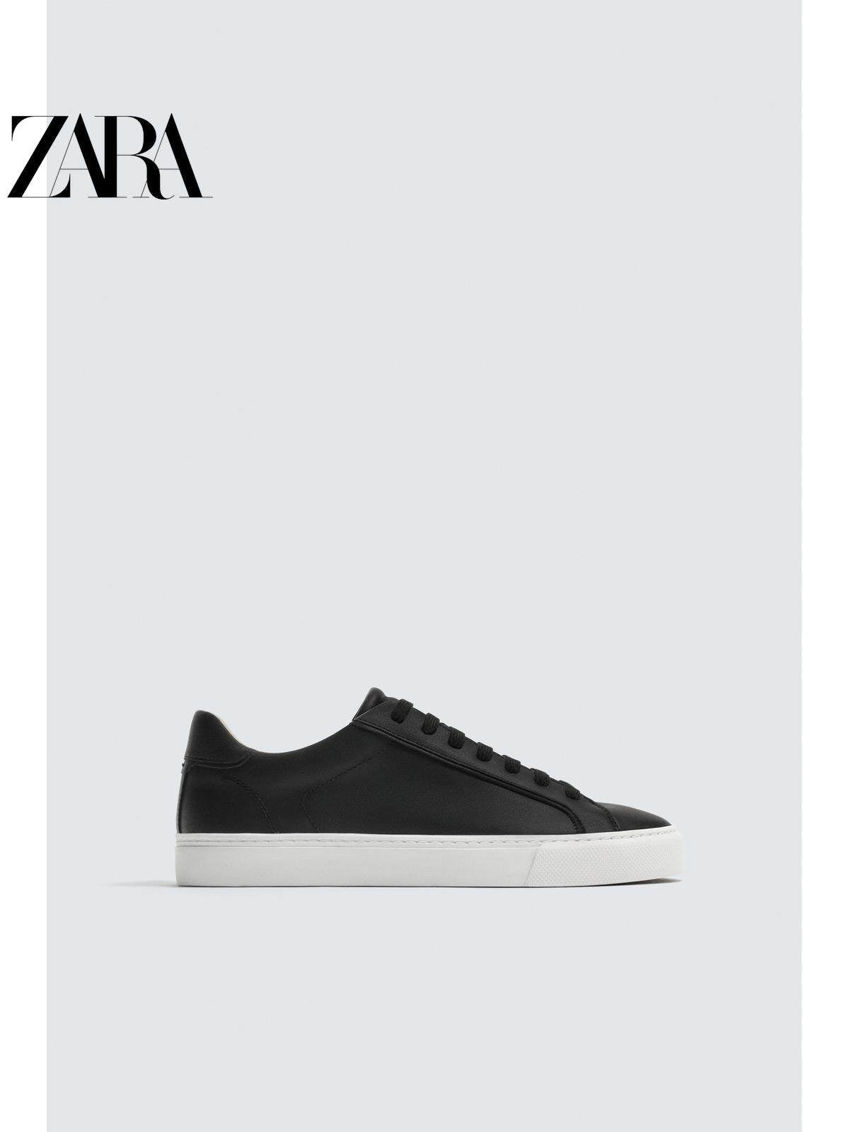 ZARA 2026 Primavera/Verão Novos Sapatos Masculinos Tênis Básico Simples com Cadarço e Bico Redondo Leve 2200720 800