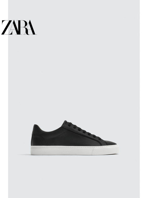 ZARA 2026 Primavera/Verão Novos Sapatos Masculinos Tênis Básico Simples com Cadarço e Bico Redondo Leve 2200720 800
