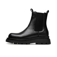 Botas Chelsea para homens, sapatos de couro de cano alto, botas de tubo de fumo, botas Martin primavera e outono britânicas para homens, botas pretas respiráveis de verão para homens