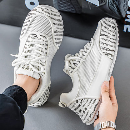 Sapatos de Homem: 2025 Primavera/Verão Novo Moderno Confortável, Grosso, Baixo, Versátil, Resistente ao Desgaste, Com Sola Suave em Malha Antiderrapante, Calçado Desportivo Casual