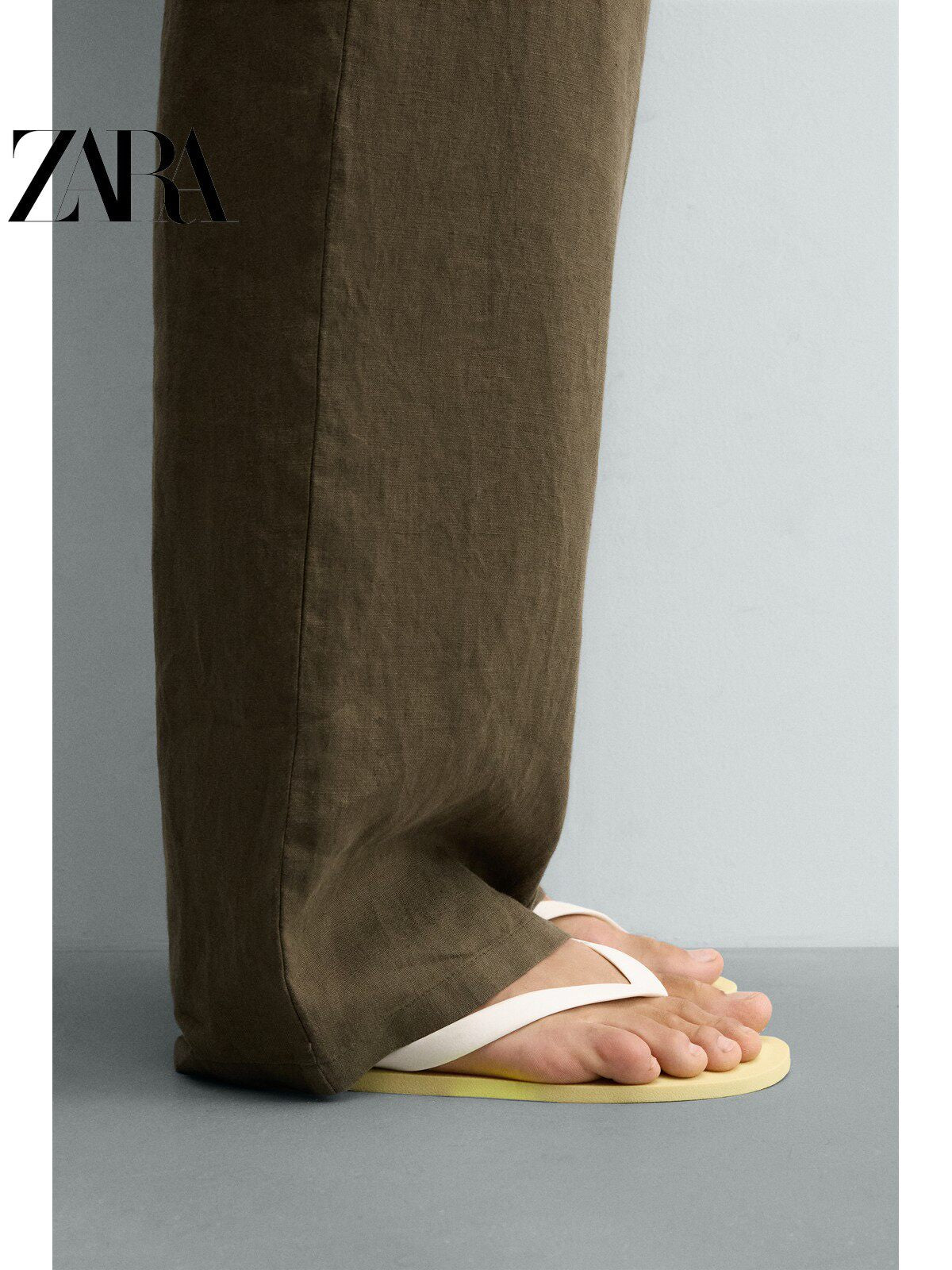 ZARA 2026 Verão Novo Sapatos Masculinos, Material Elástico, Sandálias Rasteiras Confortáveis com Detalhes, 2796720 300