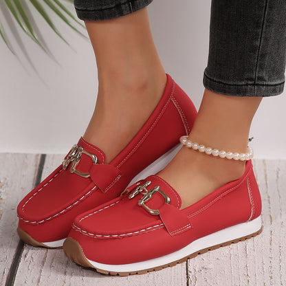 Sapatos desportivos casuais de sola grossa, cadeia metálica casual feminina de exportação, novas sapatilhas sapatilhas plus size no verão 2025