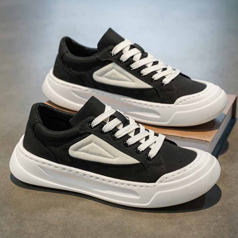 Sapatos de Homem de Lona 2025 Novo Verão Moderno Ténis Versáteis de Sola Grossa Respiráveis Desportivos Casuais Resistentes a Odores