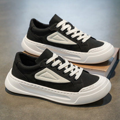 Sapatos de Homem de Lona 2025 Novo Verão Moderno Ténis Versáteis de Sola Grossa Respiráveis Desportivos Casuais Resistentes a Odores