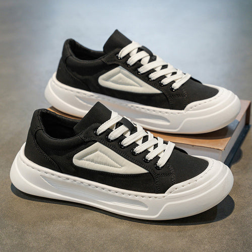 Sapatos de Homem de Lona 2025 Novo Verão Moderno Ténis Versáteis de Sola Grossa Respiráveis Desportivos Casuais Resistentes a Odores