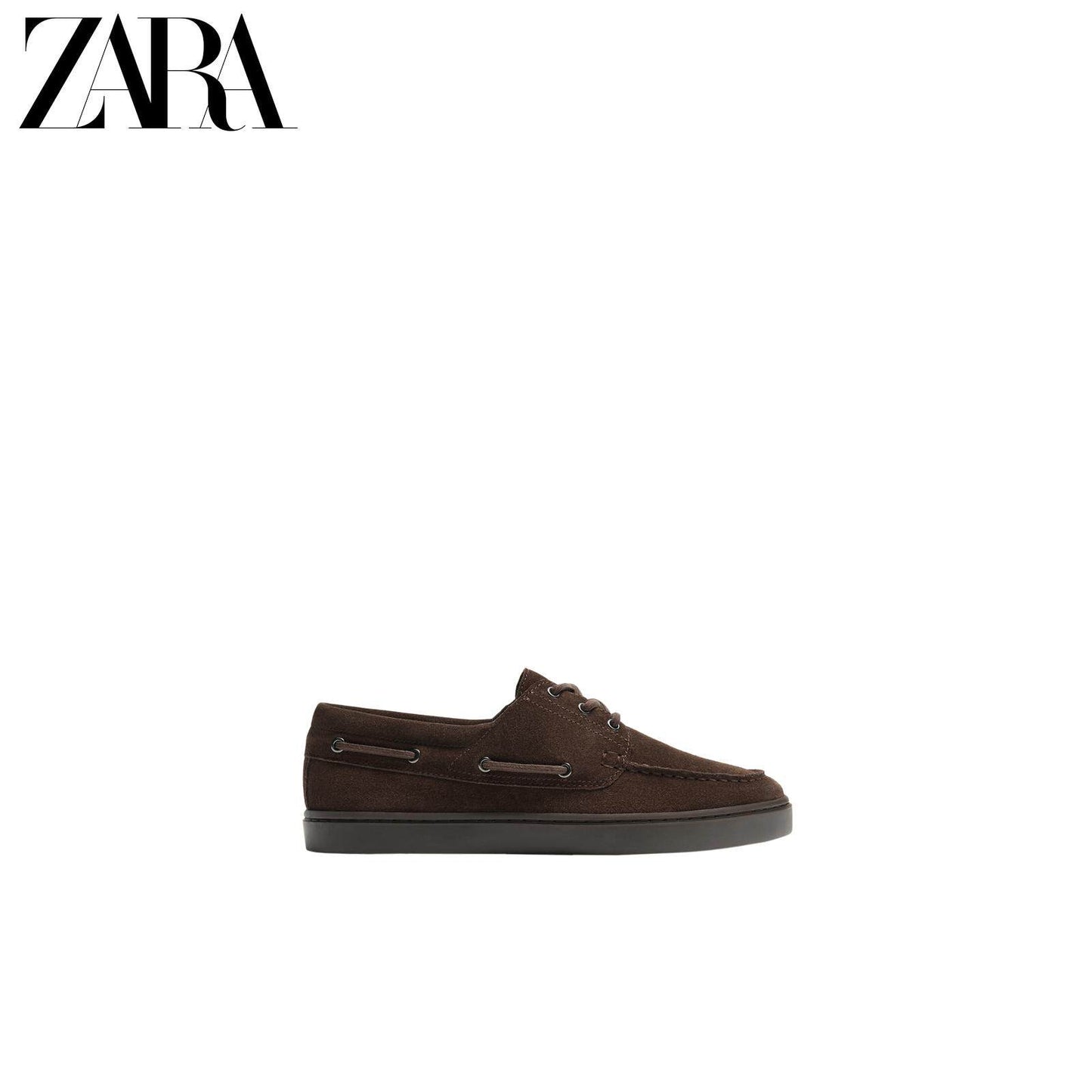 Sapatos masculinos ZARA Primavera/Verão 2026, modelo náutico casual com detalhes em camurça, código 2441720 700.