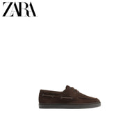 Sapatos masculinos ZARA Primavera/Verão 2026, modelo náutico casual com detalhes em camurça, código 2441720 700.