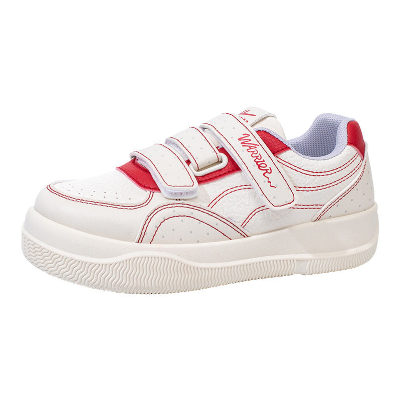 Sapatos de skate Warrior Fresh com sola grossa e blocos de cor, sapatos casuais versáteis sem atacadores com velcro, sapatos versáteis para estudantes para mulheres