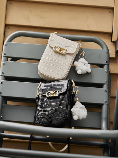Malas de pele genuína, designs coreanos de nicho, novas malas Kaili, malas femininas crossbody de ombro simples, bolsa retro de batom para telemóvel e moderna