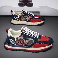 Sapatos masculinos 2025 nova primavera versátil aumento de altura tênis casuais adolescentes couro sola grossa Forrest Gump sapatos trendy