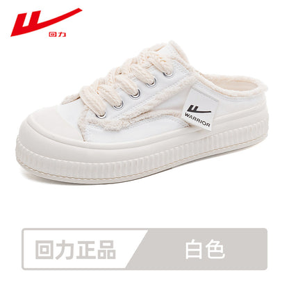 Sapatos de sola grossa ao estilo Warrior Chanel, roupa exterior fechada, sapatos de mendigo, novas chinelas de pele para primavera/outono 2025, sapatos femininos por grosso