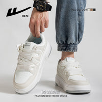 Sapatos casuais casuais de sola grossa com blocos de cor Warrior, ténis estilosos e confortáveis e versáteis na moda, sapatos masculinos de couro na moda