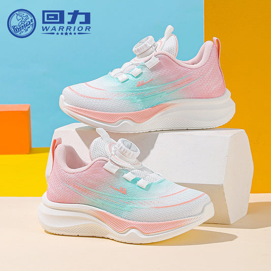 Warrior Cores Coloridas Degradadas Sapatos Infantis Moda Primavera Novos Sapatos Desportivos Unissex Sapatos de Viagem ao Ar Livre Respiráveis