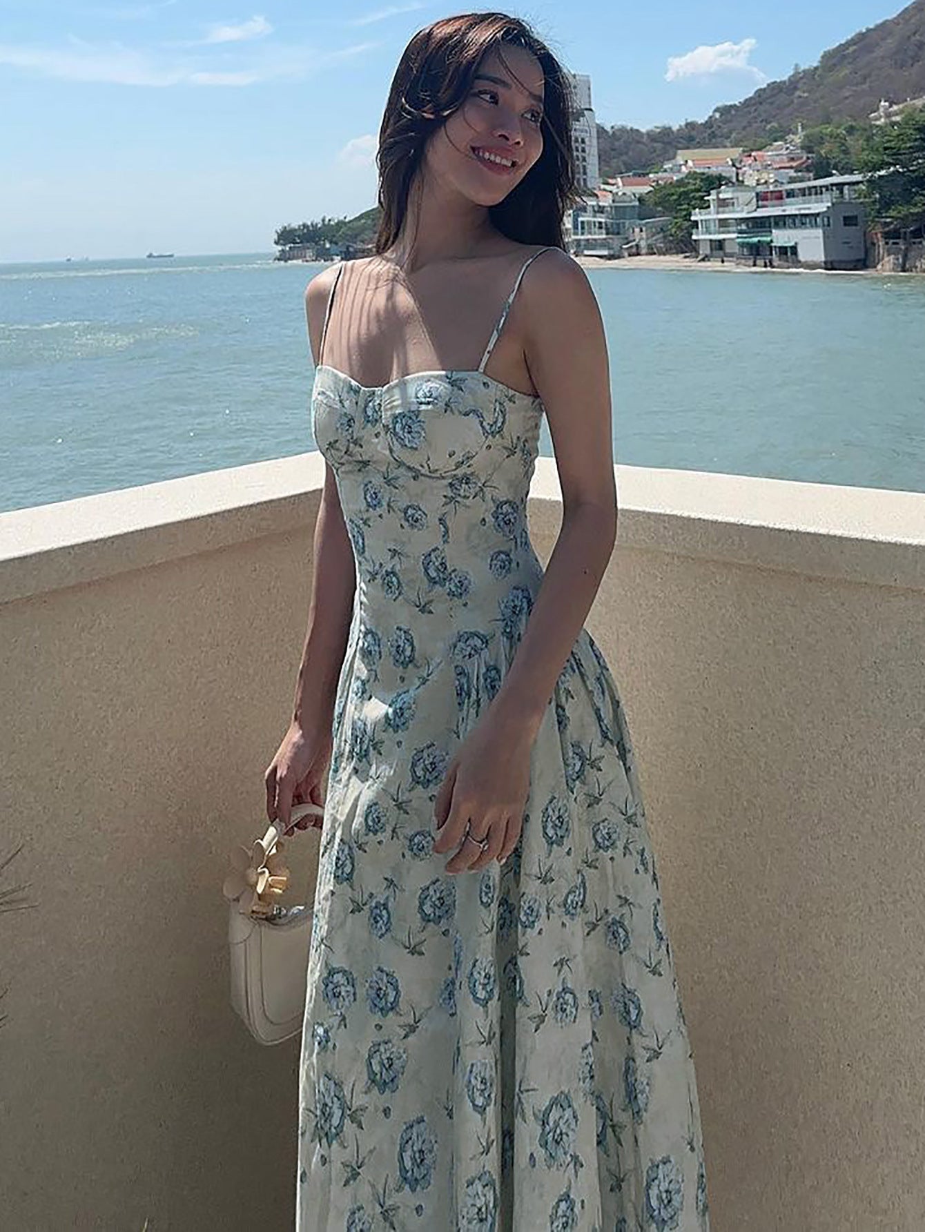 2026 Vestido Princesa Slimless Strapless Sweet Style Verão Europeus e Americanos com Vestido Floral de Alças Finas para Mulheres