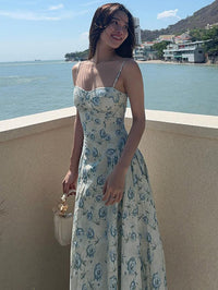2026 Vestido Princesa Slimless Strapless Sweet Style Verão Europeus e Americanos com Vestido Floral de Alças Finas para Mulheres