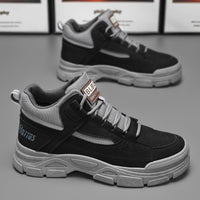 Sapatos masculinos de primavera, novas botas Martin altas e respiráveis, sapatos de trabalho de exterior versáteis e resistentes ao desgaste antiderrapantes, sapatos de proteção ao trabalho para homens