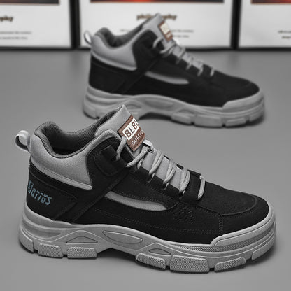 Sapatos masculinos de primavera, novas botas Martin altas e respiráveis, sapatos de trabalho de exterior versáteis e resistentes ao desgaste antiderrapantes, sapatos de proteção ao trabalho para homens