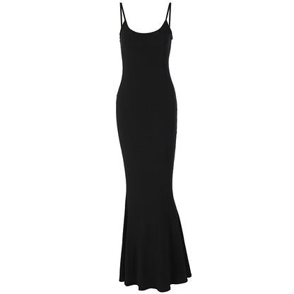 Novo vestido feminino feminino 2026 Kardashian de verão 2026 desfila um vestido slim slim sem mangas e sem mangas