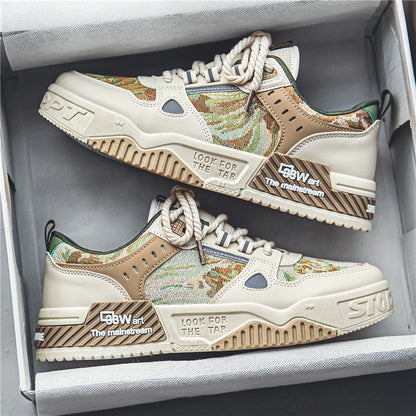 National Trend: Sapatos Masculinos 2024 Nova Primavera Respiráveis Versáteis Versáteis Originais Casuais Casuais Sapatilhas Desportivas Antiderrapantes de Sola Grossa