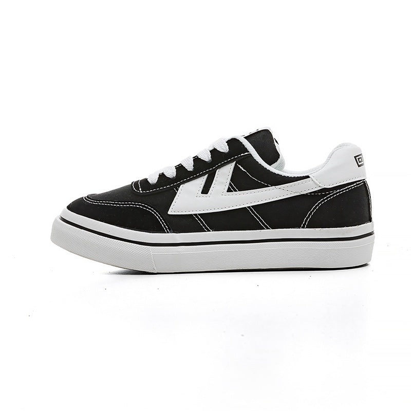 Sapatos de lona Warrior de sola grossa para homem e mulher, confortáveis para uso diário, sapatos casuais primavera/outono, para estudantes, casais, ténis versáteis por grosso