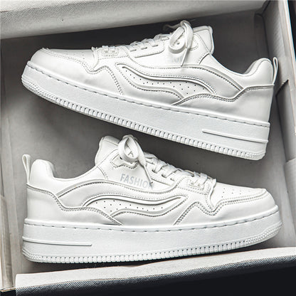 Sapatos de Homem 2024 Novo Design de Primavera Nicho Ténis Casuais Baixos, Sapatos Desportivos Masculinos Versáteis, Respiráveis, Pequenos Sapatilhos Brancos da Moda