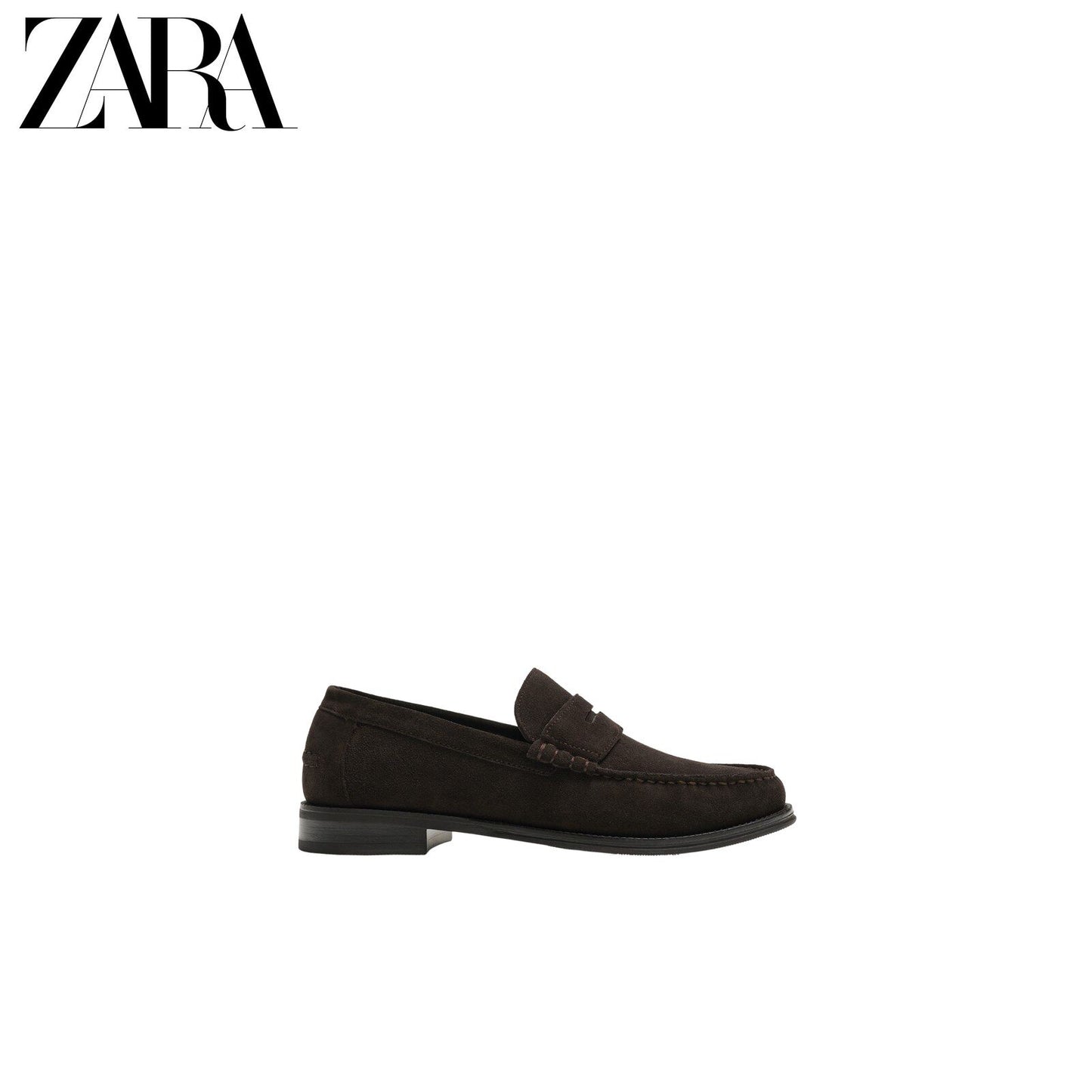 ZARA 2026 Verão Novo Sapatos Masculinos com Aba e Bolso em Couro Mocassim Estilo Náutico 2617720 700