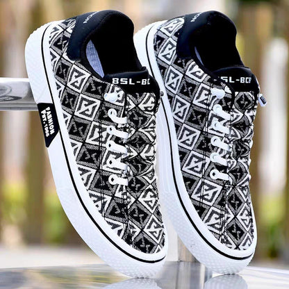 Sapatos de Homem 2025 Verão Novos Ténis Desportivos Casuais de Um Pé, Sapatos de Lona Respiráveis e Preguiçosos ao Estilo Coreano, Modernos Versáteis E Respiráveis